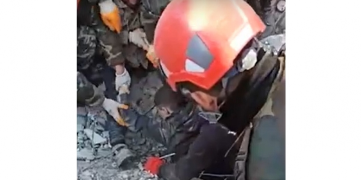 Azerbaijani rescue team pulls two teenagers alive from rubble in quake-hit Kahramanmaras