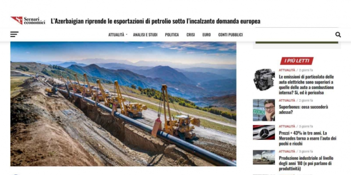 İtaliya portalı: Aİ Rusiyadan idxalı Azərbaycan nefti ilə əvəz etməyə çalışır