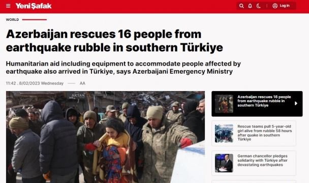 Türkiyə mətbuatı: Azərbaycan xalqı zəlzələdən zərər çəkənlər üçün səfərbər oldu