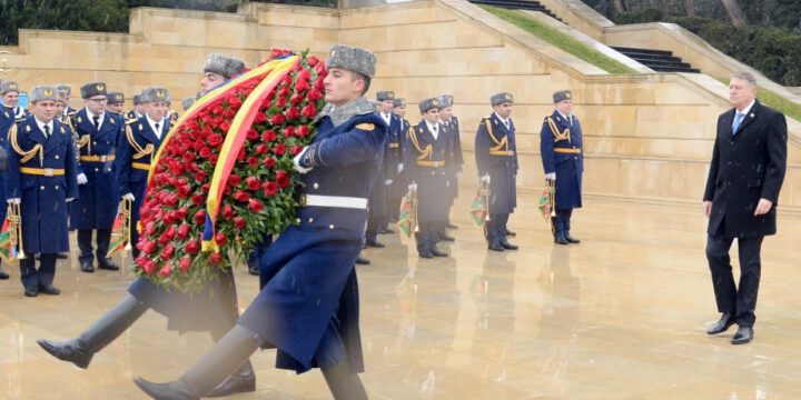 President of Romania Klaus Iohannis visits Alley of Martyrs in Baku