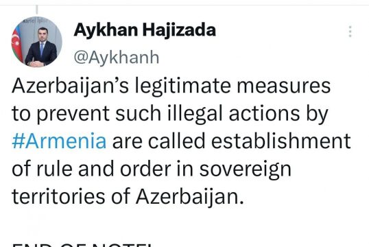 Azərbaycan XİN rəsmisi Ermənistan baş nazirinin əsassız fikirlərinə cavab verib