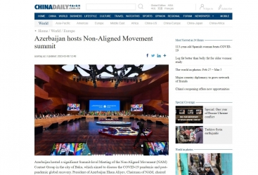 Nüfuzlu “China Daily” qəzeti Qoşulmama Hərəkatının Zirvə görüşündən yazır