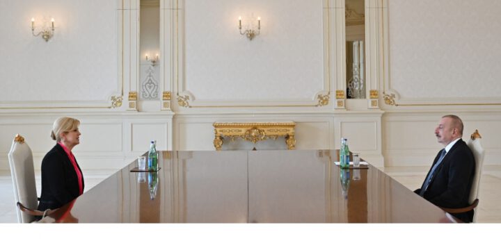 Azərbaycan Prezidenti İlham Əliyev Xorvatiyanın sabiq Prezidenti Kolinda Qrabar-Kitaroviçi qəbul edib