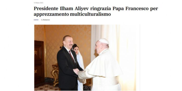 İtaliya KİV-ləri Prezident İlham Əliyevin Papa Fransiskə ünvanlandığı məktuba geniş diqqət ayırıb