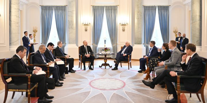 Azərbaycan Prezidenti İlham Əliyevin Berlində Almaniya Prezidenti Frank-Valter Ştaynmayer ilə geniş tərkibdə görüşü keçirilib