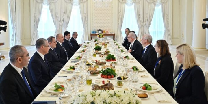 Presidents of Azerbaijan and Latvia held expanded meeting during official lunch