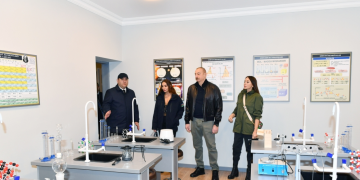 President Ilham Aliyev viewed conditions created at Sugovushan settlement secondary school