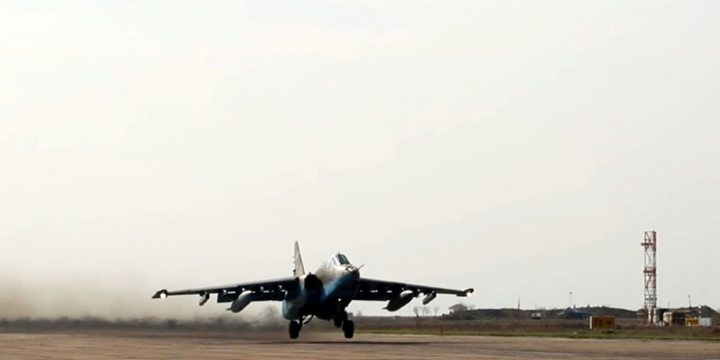 Azerbaijan Air Force aircraft carry out training flights