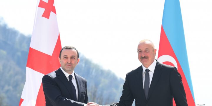 President of Azerbaijan Ilham Aliyev and Prime Minister of Georgia Irakli Garibashvili made press statements