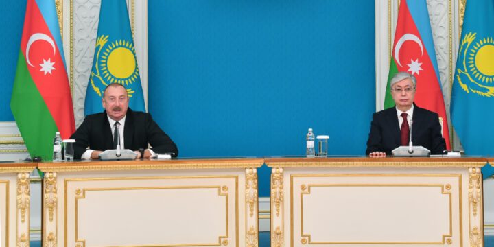 Presidents of Azerbaijan and Kazakhstan made press statements