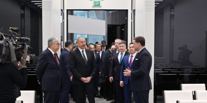 Azərbaycan və Qazaxıstan prezidentləri Astana Beynəlxalq Maliyyə Mərkəzində olublar