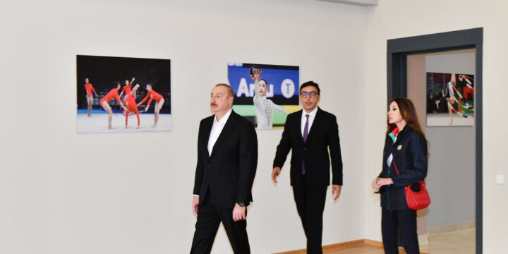 President Ilham Aliyev and First Lady Mehriban Aliyeva attended inauguration of Neftchala Olympic Sports Complex