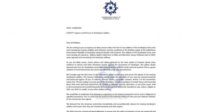 Britaniyadakı azərbaycanlı icması hərbçilərimizin azad olunması ilə bağlı BQXK-ya müraciət edib