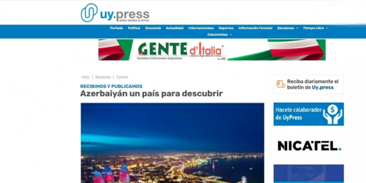 Uruguayan news agency highlights Azerbaijan`s tourism destinations