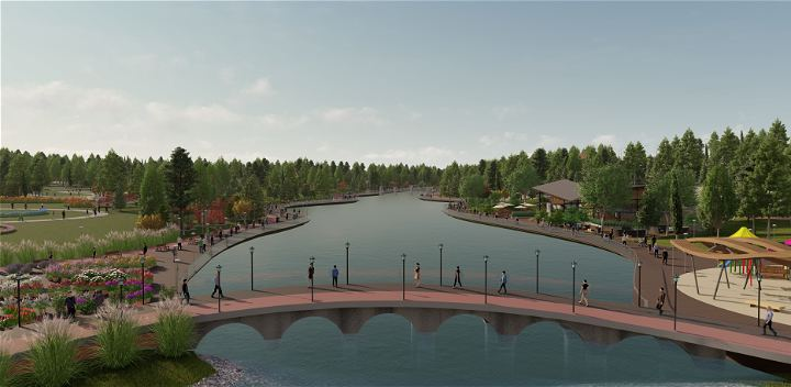 Füzuli Mərkəzi Parkının layihəsinin görüntüləri