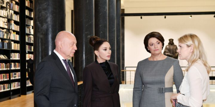 First Lady of Azerbaijan Mehriban Aliyeva visits Martynas Mažvydas National Library of Lithuania