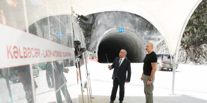 President of Azerbaijan Ilham Aliyev examined tunnels built on Toghanali-Kalbajar-Istisu highway and works done on Kalbajar-Lachin highway