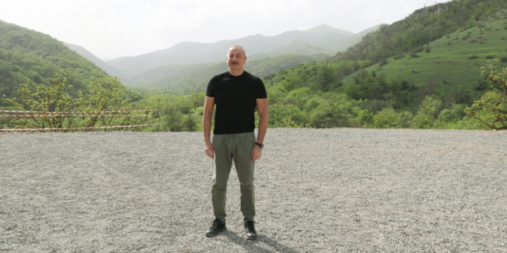 President Ilham Aliyev laid foundation stone for village of Shalva in Lachin district