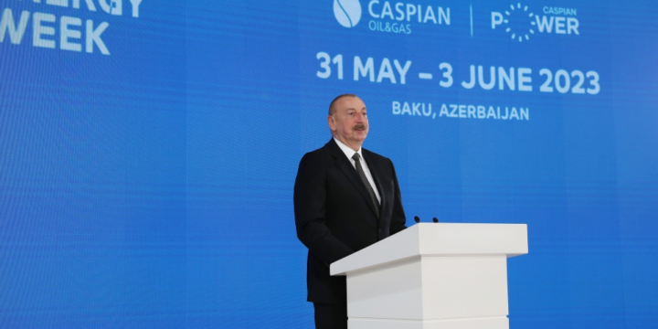 Prezident İlham Əliyev Bakı Enerji Həftəsi çərçivəsində 28-ci Beynəlxalq Xəzər Neft və Qaz Sərgisinin rəsmi açılış mərasimində iştirak edib