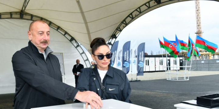 President Ilham Aliyev and First Lady Mehriban Aliyeva attended groundbreaking ceremony for Aghdam Mugham Center