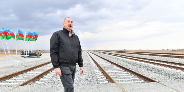 President Ilham Aliyev viewed construction progress of Barda-Aghdam railway line