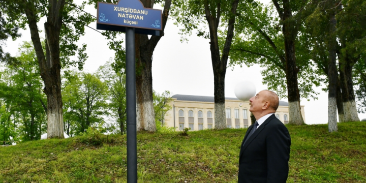 Signs of Khurshidbanu Natavan and Zafar streets, as well as that at intersection of Garabagh and Khan Shushinski streets were unveiled in Shusha 