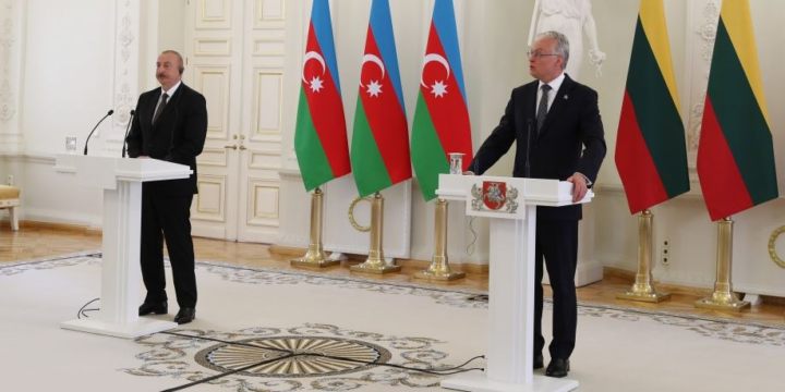 Presidents of Azerbaijan and Lithuania made press statements