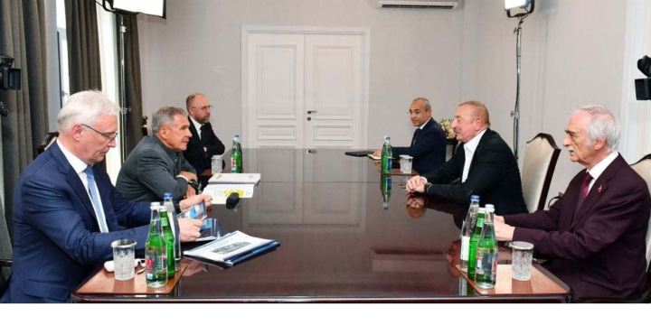 Azərbaycan Prezidenti İlham Əliyevin Tatarıstan Respublikasının Rəisi Rüstəm Minnixanov ilə görüşü olub 