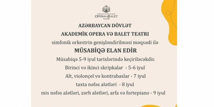 Opera və Balet Teatrı müsabiqə elan edib