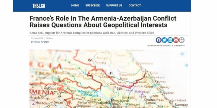 Kanada mətbuatı: Fransa Azərbaycanın tərəfində olan beynəlxalq hüquqa qarşı çıxır və bölgədə sabitliyi pozur