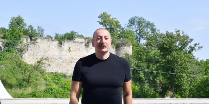 President Ilham Aliyev viewed construction progress of secondary school No 1 in Shusha