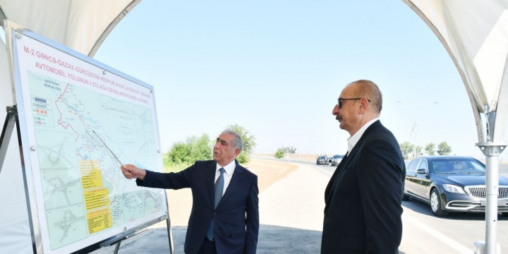 President Ilham Aliyev participated in opening of Ganja-Gazakhbeyli section of Baku-Gazakh-Georgia state border highway 