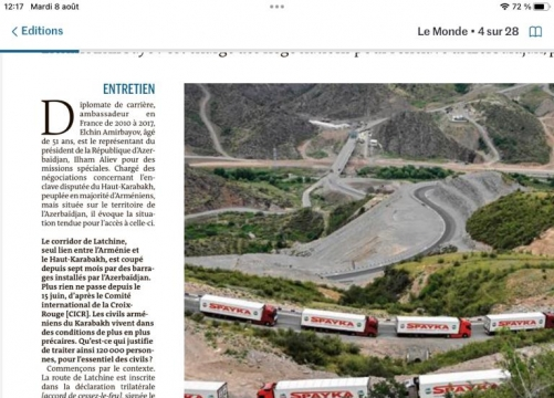  French newspaper publishes interview with Azerbaijani President’s representative on special assignments