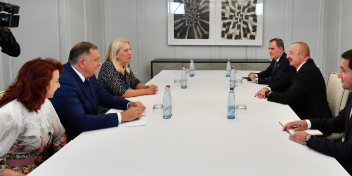 President Ilham Aliyev held meeting with member of Presidency of Bosnia and Herzegovina Željka Cvijanović and President of the Republic of Srpska Milorad Dodik 