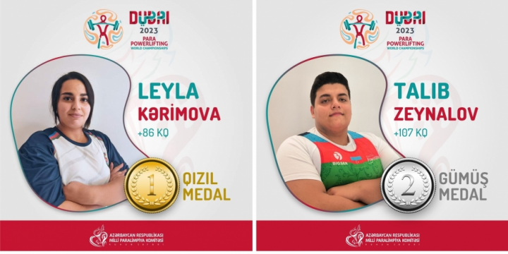 Azerbaijani Para powerlifters claim medals at World Championships in UAE