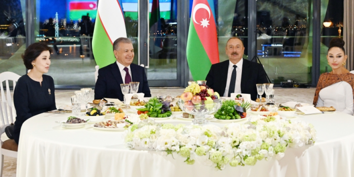 State reception was hosted in honor of President of Uzbekistan Shavkat Mirziyoyev