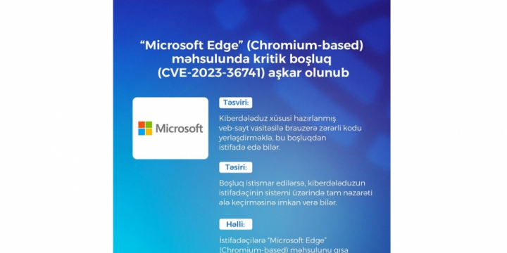 “Microsoft Edge” məhsulunda kritik boşluq aşkarlanıb – Xəbərdarlıq