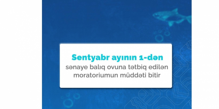 Sentyabr ayının 1-dən balıq ovuna tətbiq edilən moratoriumun müddəti bitir