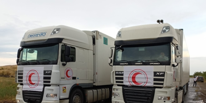 Humanitarian aid sent by Azerbaijan Red Crescent Society to persons of Armenian origin living in Karabakh reaches Aghdam