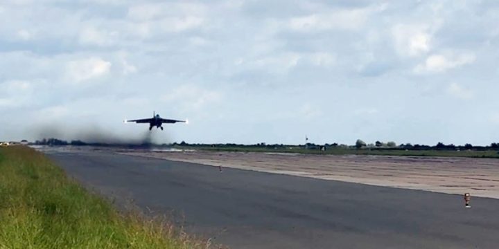 Azerbaijan Air Force aircraft conduct training flights
