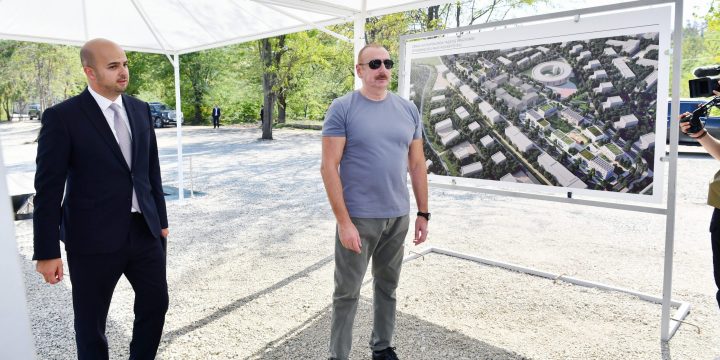 Prezident İlham Əliyev Zəngilan şəhərində 4-cü yaşayış kompleksinin təməlqoyma mərasimində iştirak edib
