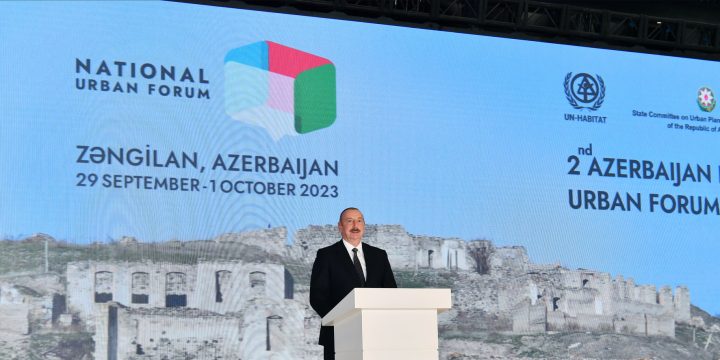 Prezident İlham Əliyev Milli Şəhərsalma Forumunda Vətən müharibəsinin başlanması səbəblərindən danışıb