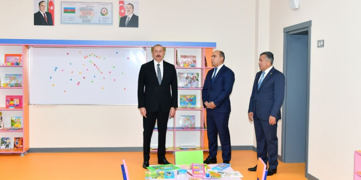 President Ilham Aliyev attended inauguration of Khirdalan city secondary school No 11