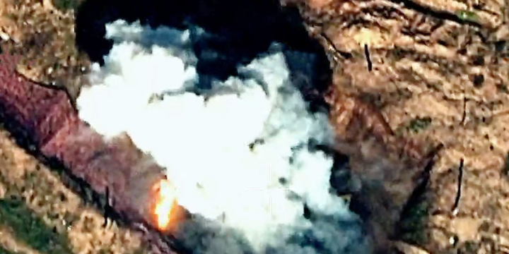 The moment of the destruction of the Armenian armed forces formations’ cannon targeting Azerbaijani civil infrastructure