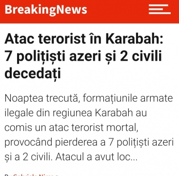 Moldova KİV-ləri Azərbaycan Ordusunun antiterror tədbirləri və ermənilərin mina terroruna dair məqalələr yayıb