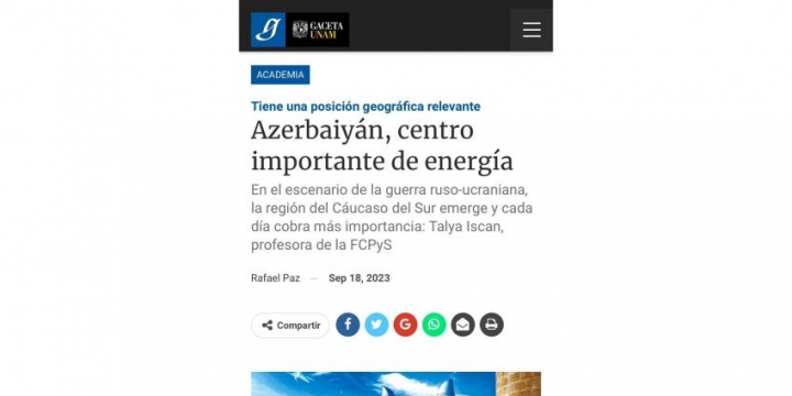 Meksika qəzeti: Avrasiyanın enerji xəritəsini dəyişən Azərbaycan post-münaqişə dövründə ciddi çağırışlarla üzləşib