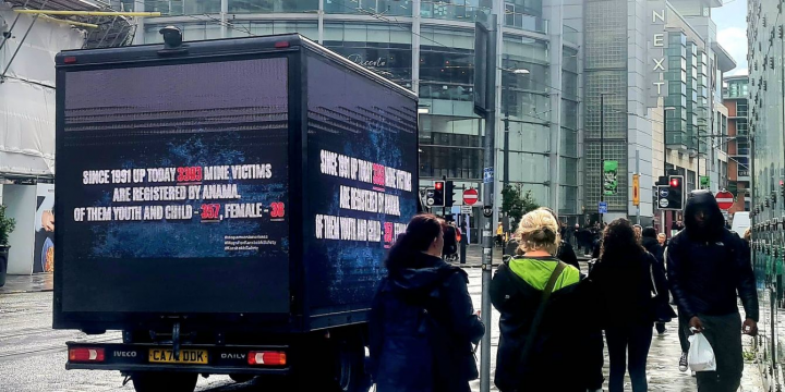 London və Mançesterdə Ermənistanın mina terrorunu əks etdirən məlumatlandırma aksiyası təşkil edilib
