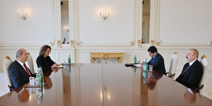 Azərbaycan Prezidenti İlham Əliyev Şimali Kipr Türk Cümhuriyyətinin Prezidenti Ersin Tatarı qəbul edib 