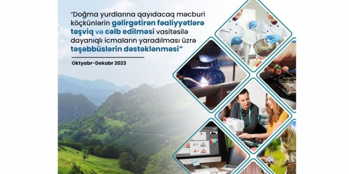 Keçmiş məcburi köçkünlərə gəlir gətirən sahələr üzrə peşə təhsilləri tədris olunacaq