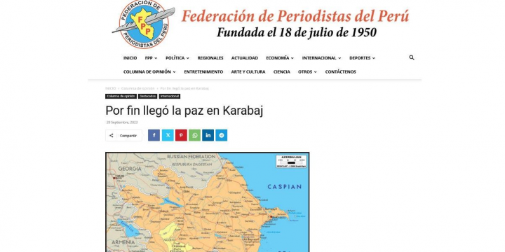 Perunun rəsmi portalı ermənilərin Azərbaycan ərazisindəki vəhşiliklərini işıqlandırıb